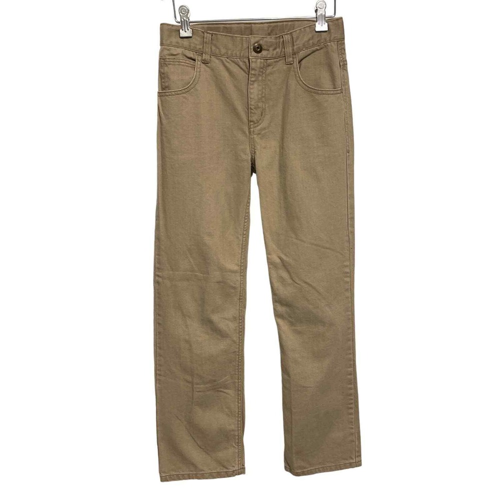 Boys Tan Khaki Straight Leg School Uniform Pants 5-Pocket Design Size 12-14
